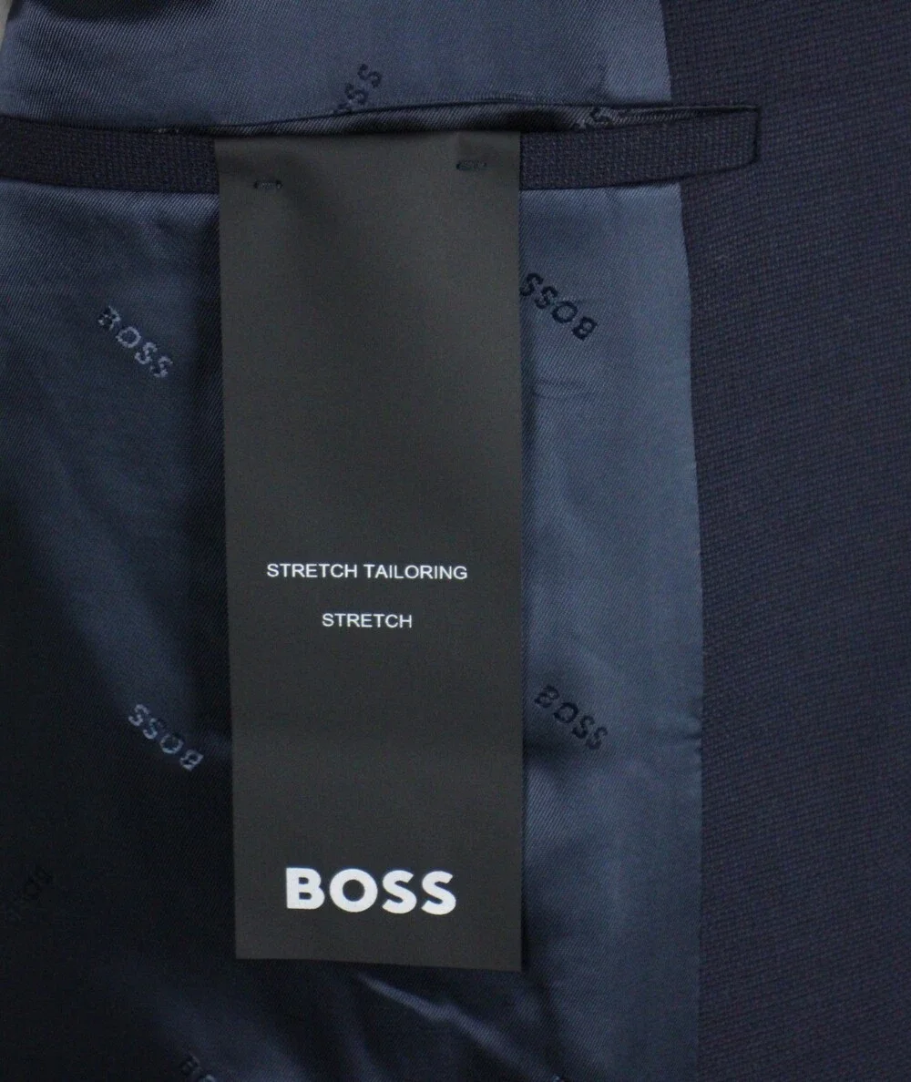Hugo Boss Hutson Sport Coat 42 R Mens Regular Fit Dark Blue Stretch Wool Blazer